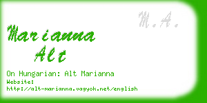 marianna alt business card